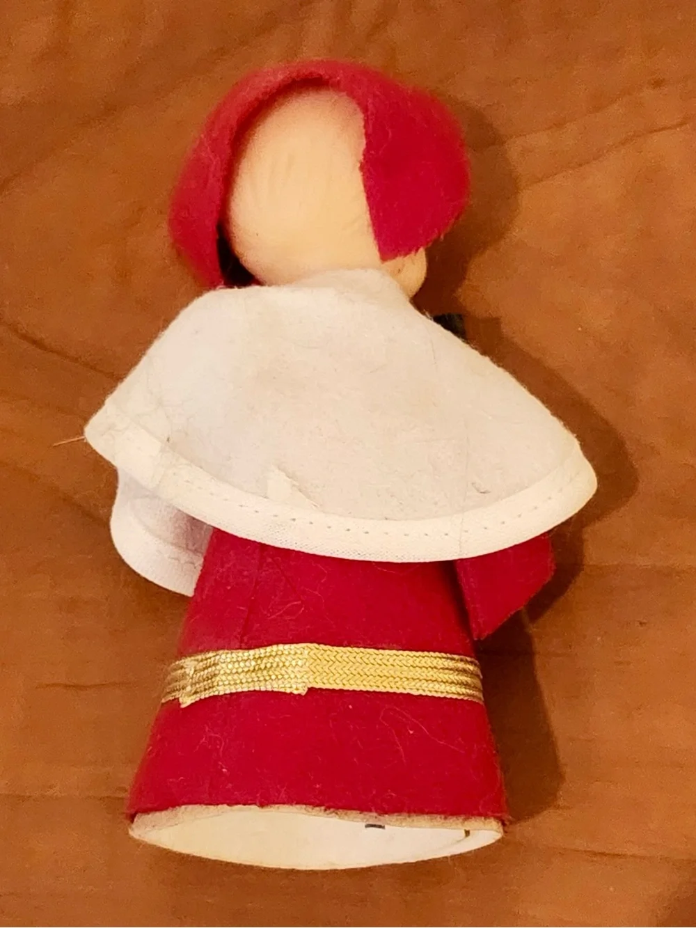 Vintage Collectible MCM Christmas Choir Boy Felt Cardboard Rubber Head 4-1/4”